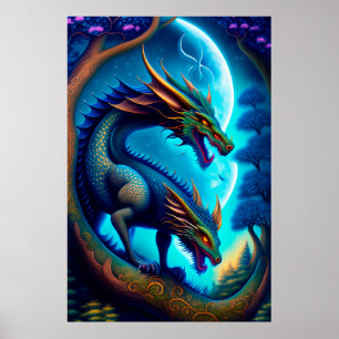 Mythisches Dragons-Poster Poster
