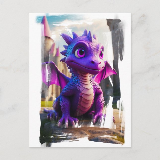 *~* Mythisches FOTO AP48 Kids Dragon Cartoon Postkarte (Vorderseite)