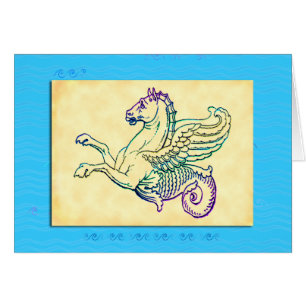 Mythisches Meerpferd Hippocampus Vintage Kunst