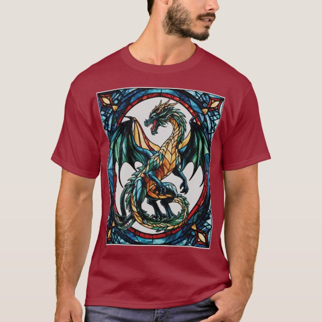 Mythisches Meisterwerk des gefestigten Glasdrachen T-Shirt (Vorderseite)
