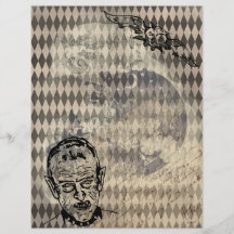 Mythisches Owl Halloween Ephemera Papierseite Nr. 