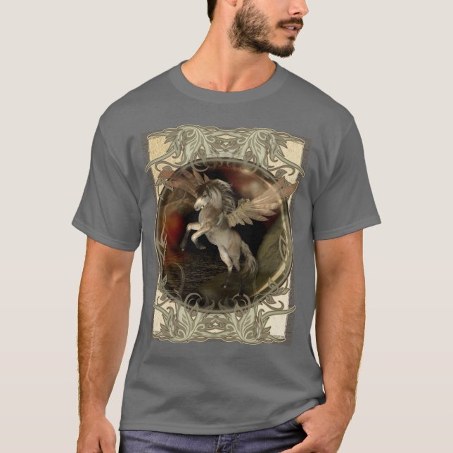 Mythisches Pegasus-Fantasie-Geschöpf T-Shirt (Vorderseite)