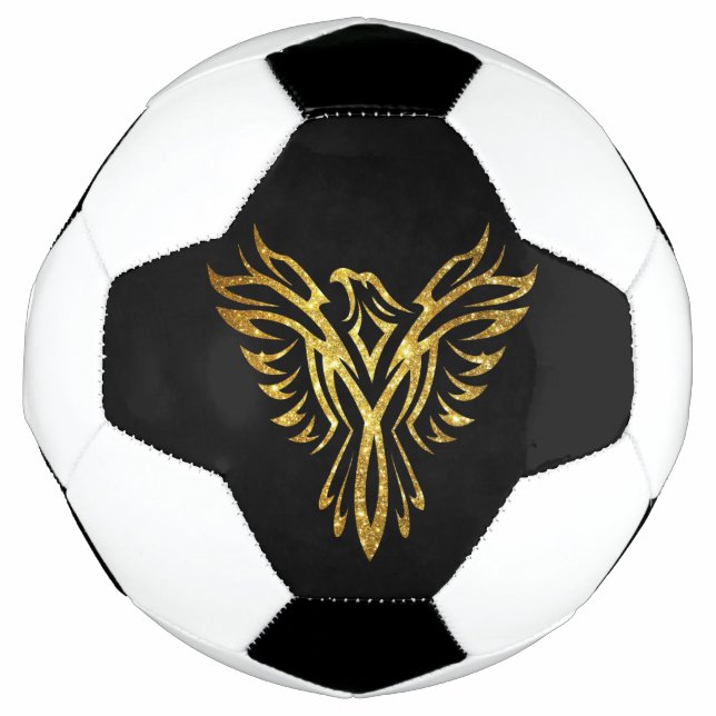 Mythisches Phoenix Bird Rising Logo (Imitate Gold) Fußball (Vorderseite)