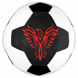 Mythisches Phoenix Bird Rising Logo (Rot) Fußball