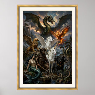 Mythisches Poster der zehn legendären Kreaturen -