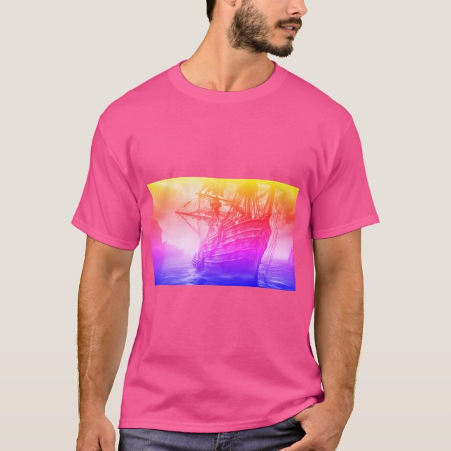 Mythisches Schiff (Regenbogenart) T-Shirt (Vorderseite)