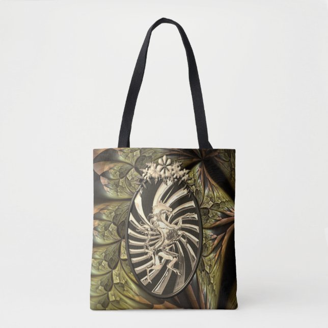 Mythisches Silber Einhorn Cool Gold Hintergrund (Vorderseite)