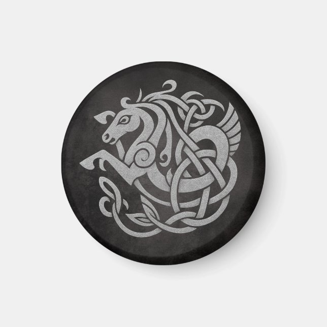 Mythisches Wikingpferd - Symbol der Knüpfarbeit No Magnet (Vorne)
