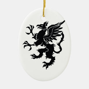 Mythological dragon keramik ornament