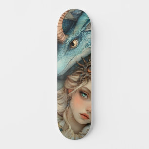 Mythological Dragon & Nymph Girly Skate Deck Skateboard