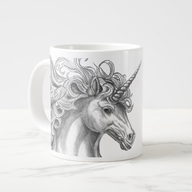 Mythological Unicorn Mug Jumbo-Tasse (Vorderseite Links)