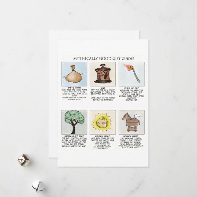 Mythologie-Weihnachtswagen Feiertagskarte (Vorderseite/Rückseite Beispiel)