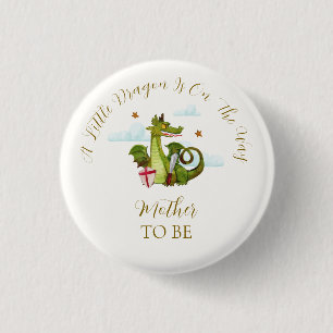 Mythologische kleine Drachen-Baby-Party für werden Button