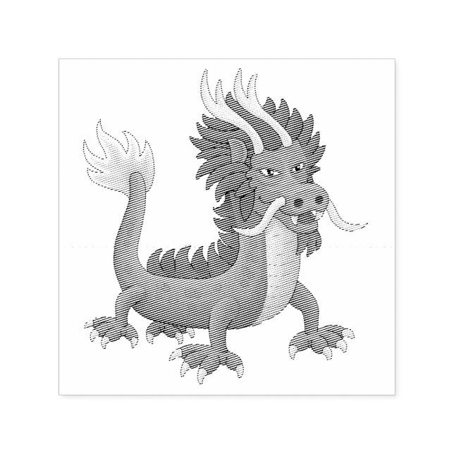 Mythologischer chinesischer Drache Permastempel (Design)