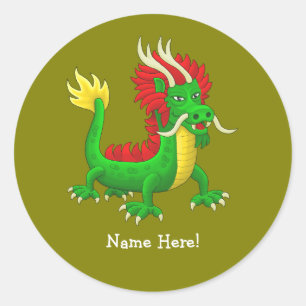 Mythologischer chinesischer Drache Runder Aufkleber
