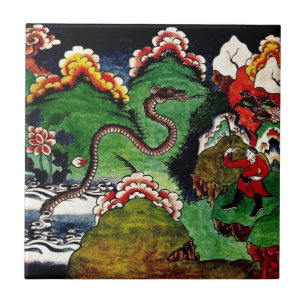 Mythologischer Drache Fliese