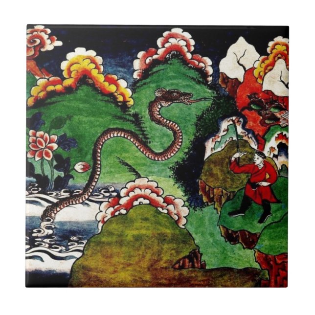 Mythologischer Drache Fliese (Vorderseite)