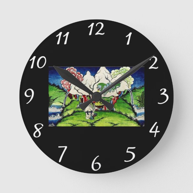 Mythologisches Dragon Runde Wanduhr (Vorderseite)