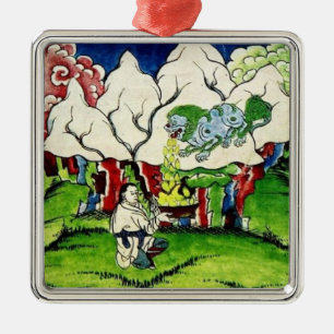 Mythologisches Dragon Silbernes Ornament