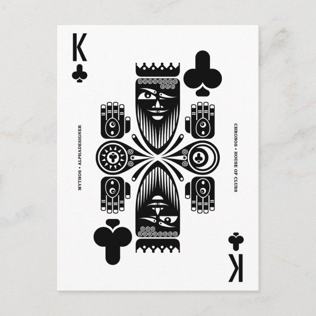 Mythos Chronos King of Clubs Postkarte (Vorderseite)