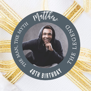 Mythos der Holzkohle-Grau-Foto Runder Aufkleber