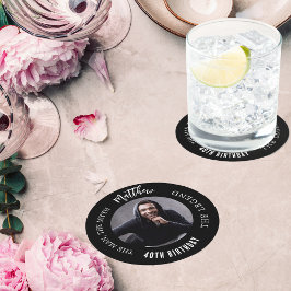 Mythos Foto Schwarz-weiß Geburtstagsparty Runder Pappuntersetzer