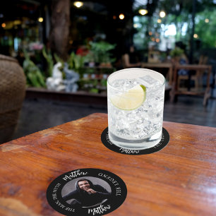 Mythos-Legende Foto Schwarz-weißes Party Runder Pappuntersetzer