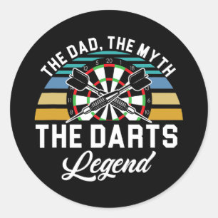 Mythos vom Papa Dart Legende Vater Dart Spieler Runder Aufkleber