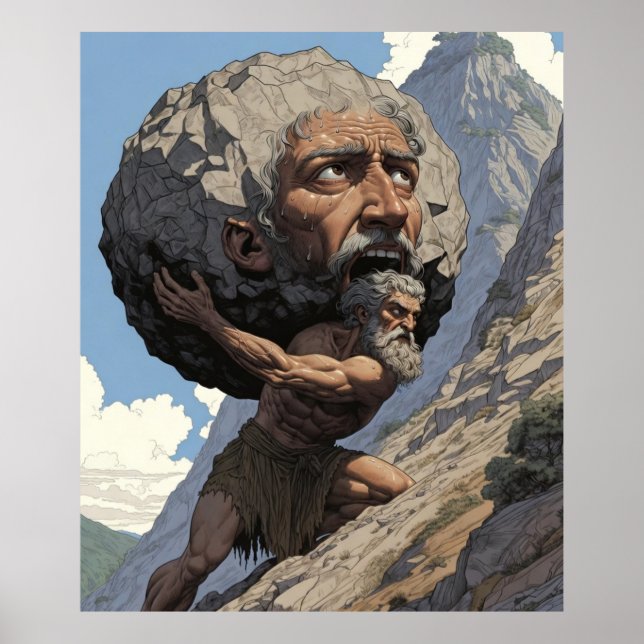 Mythos von Sisyphos | Ewiger Kampf und Stärke A Poster (Vorne)