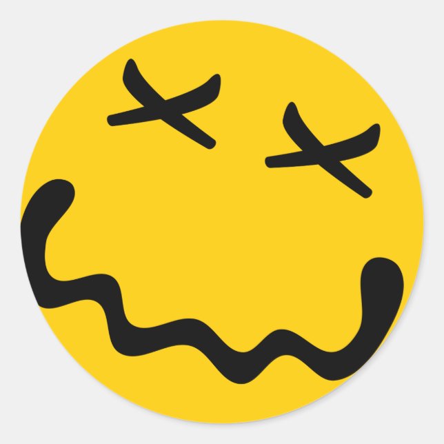 N2O-Lächelsticker, glänzend Runder Aufkleber (Vorderseite)