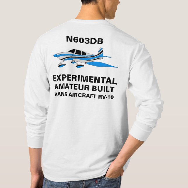 N603DB Blau mit Text T-Shirt (Rückseite)