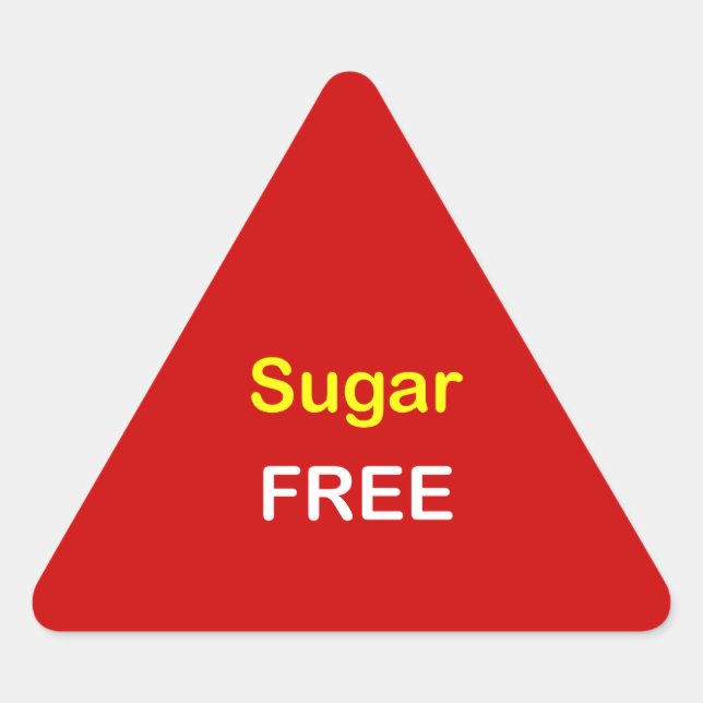 n72 - Lebensmitteletikett ~ ZUCKERFREI. Dreieckiger Aufkleber (Vorderseite)