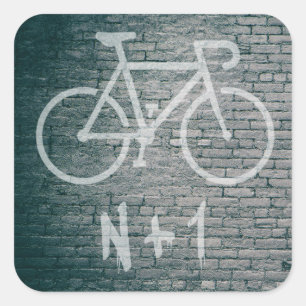 N+1 Bike Graffiti Quadratischer Aufkleber