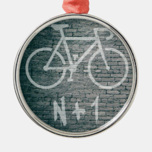 N+1 Bike Graffiti Silbernes Ornament