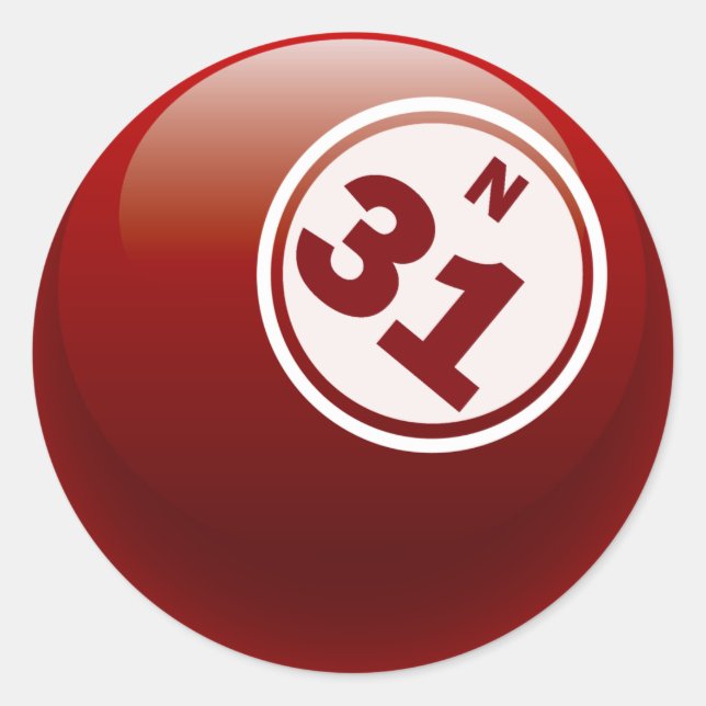 N 31 BINGO BALL RUNDER AUFKLEBER (Vorderseite)