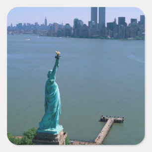 N.A., USA, New York, New York City. Die Statue Quadratischer Aufkleber