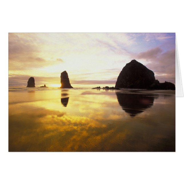 N.A., USA, Oregon, Cannon Beach Sunset mit (Vorderseite (Horizontal))