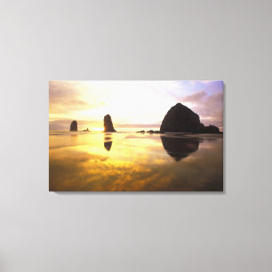 N.A., USA, Oregon, Cannon Beach Sunset with Leinwanddruck