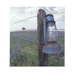 N.A., USA, Texas, Llano, Blauer Laternenpfahl, Eic Notizblock