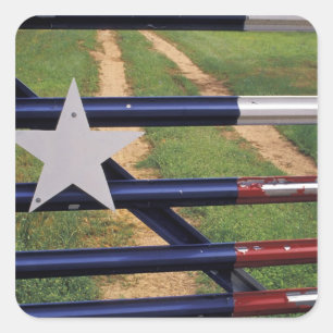 N.A., USA, Texas, See Buchanan, Texas-Flagge Quadratischer Aufkleber