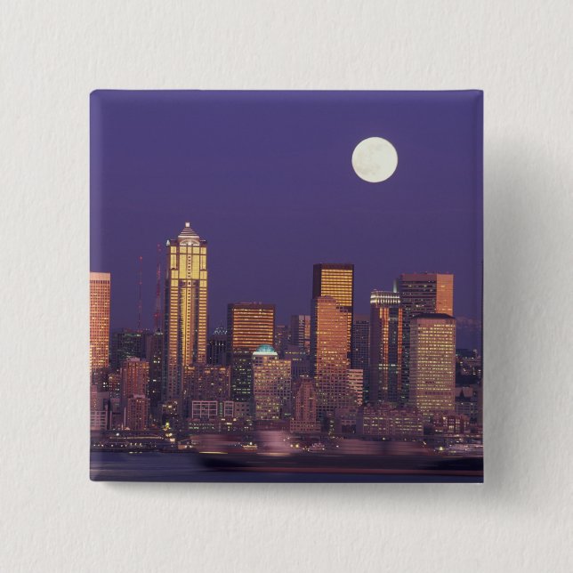 N.A., USA, Washington, Seattle Seattle Skyline Button (Vorderseite)