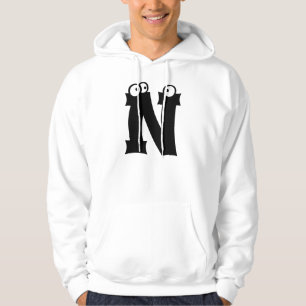 N, Buchstabe mit Augenbrauen Hoodie