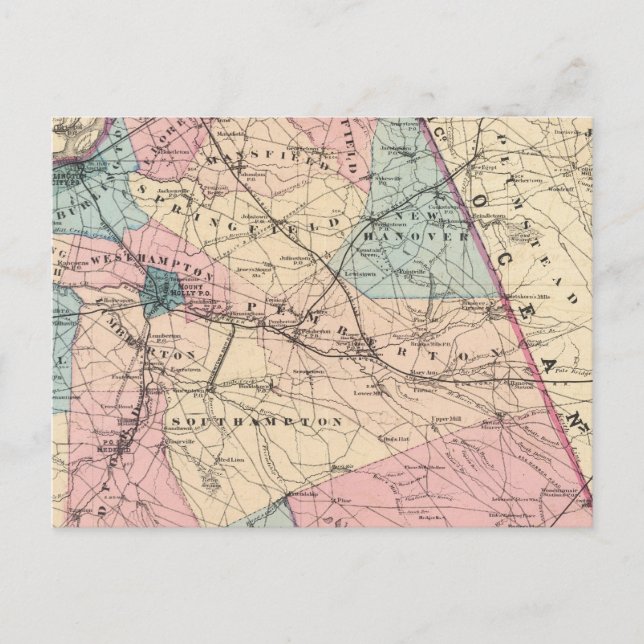 N Burlington County, NJ Postkarte (Vorderseite)