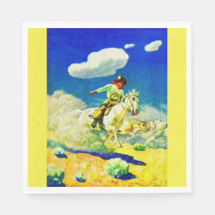 N. C. Wyeth Cowboy print Serviette