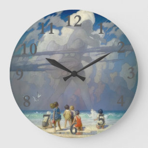 N.C. Wyeth Der Riese 1923 Vintage-Illustration Große Wanduhr