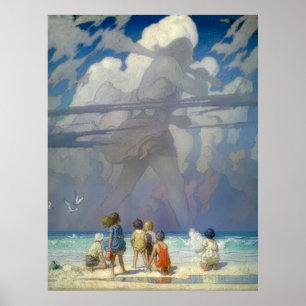 N.C. Wyeth Der Riese 1923 Vintage-Illustration Poster