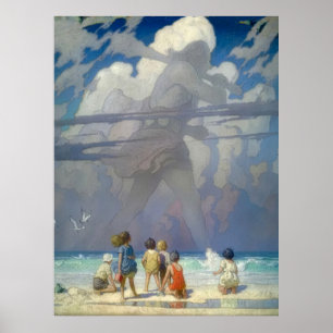 N.C. Wyeth Der Riese 1923 Vintage-Illustration Poster
