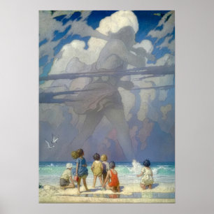 N.C. Wyeth Der Riese 1923 Vintage-Illustration Poster