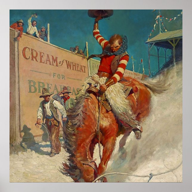 N C Wyeth Western-Gemälde „Das Rodeo“ Poster (Vorne)
