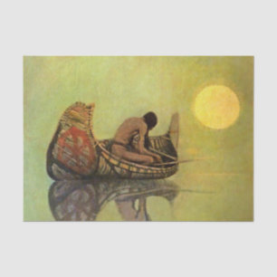 N C Wyeth Western-Gemälde „The Silent Fisherman“ Seidenpapier